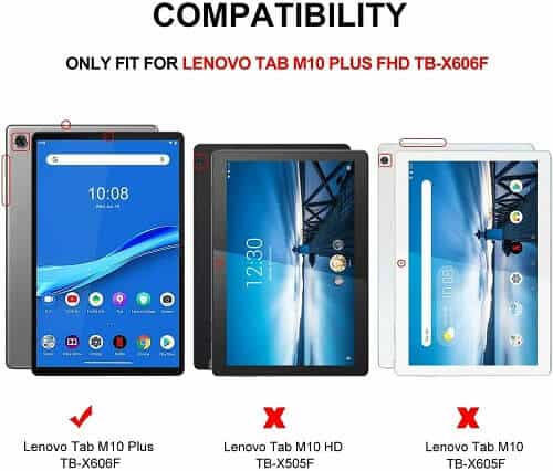 Lenovo Tab M10 FHD Plus TB-X606 10.3 inch Wireless Bluetooth Keyboard Case, Folio Leather Smart Cover Lenovo Tab M10 FHD Plus TB-X606 10.3 inch Wireless Bluetooth Keyboard Case, Folio Leather Smart Cover